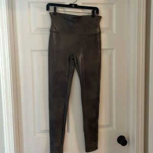 Spanx Faux Leather Crocodile Green Leggings